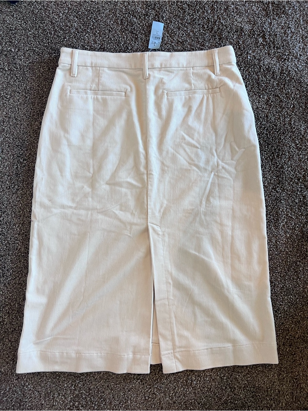 LOFT Cream Midi Pencil Skirt with Back Slit